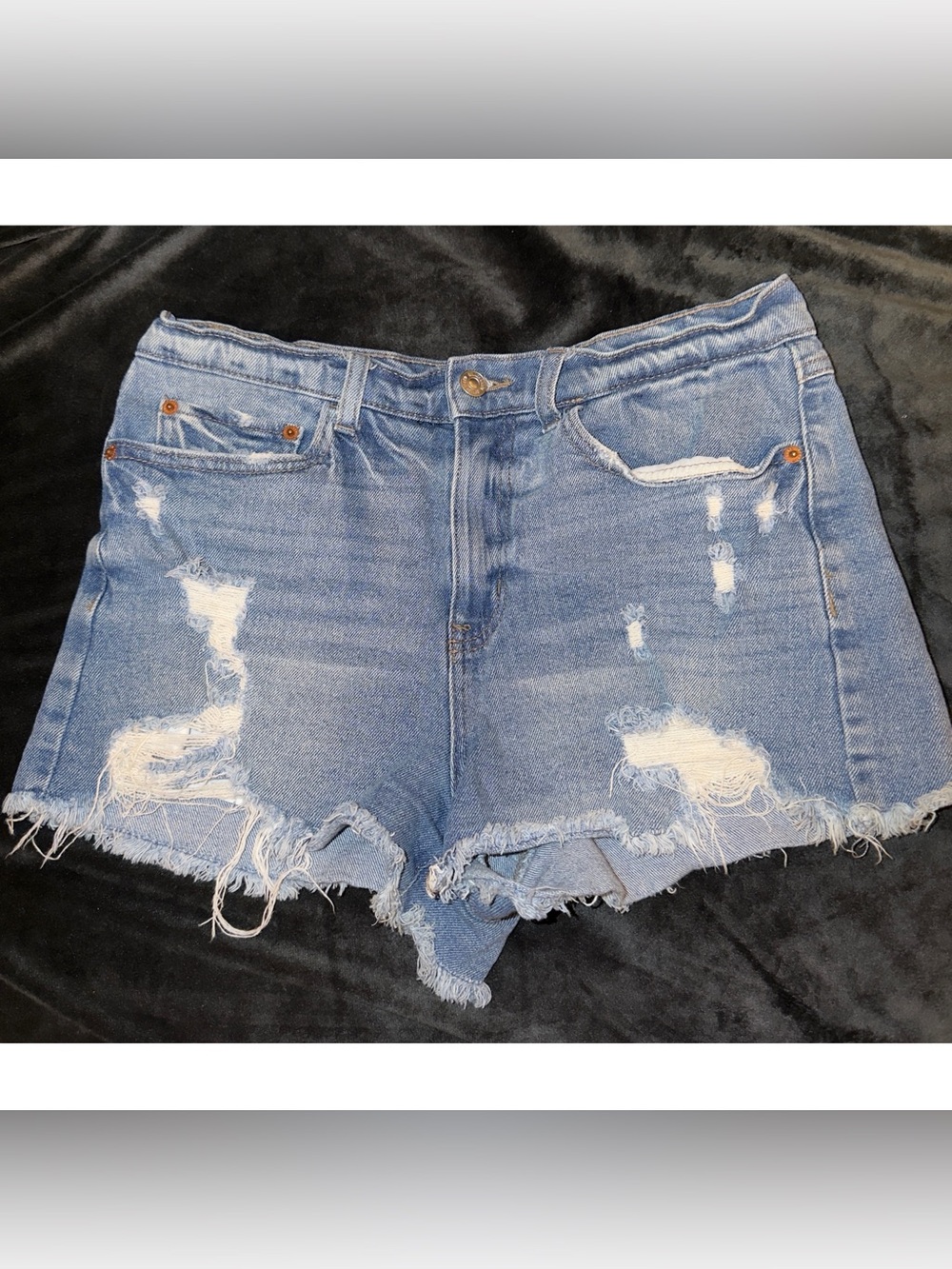 Rewash Light Blue Distressed Denim Shorts